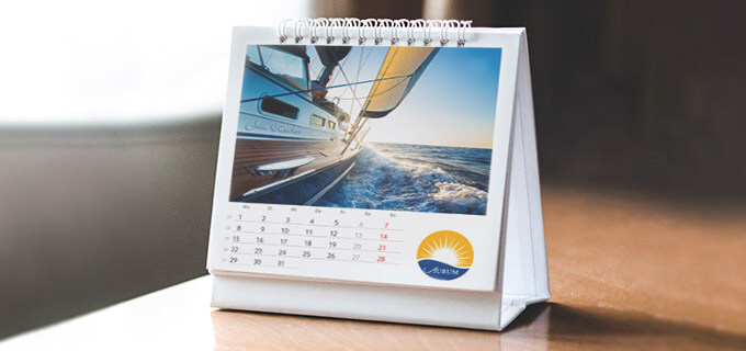 Bedruckte Tischkalender mit Logo